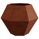 Planter 2 pcs Rusty 100 x 100 x 80 cm Weathering Steel - Rear View