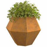 Planter 2 pcs Rusty 100 x 100 x 80 cm Weathering Steel - Side View