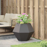 Planter Black 75 x 75 x 60 cm Steel - Top-Down View