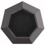 Planter Black 75 x 75 x 60 cm Steel - Rear View