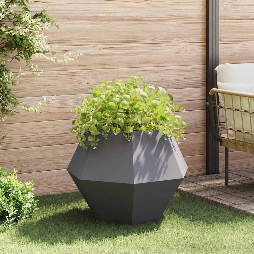 Planter 2 pcs Black 75 x 75 x 60 cm Steel