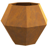 Planter 2 pcs Rusty 75 x 75 x 60 cm Weathering Steel - Front View