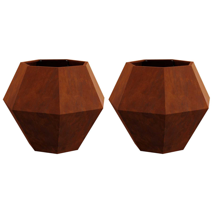 Planter 2 pcs Rusty 75 x 75 x 60 cm Weathering Steel