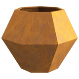 Planter 2 pcs Rusty 75 x 75 x 60 cm Weathering Steel - Close-Up Angle