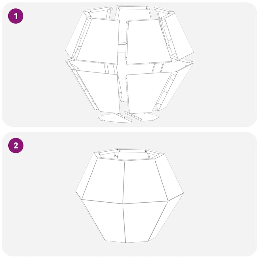 Planter Black 50 x 50 x 40 cm Steel