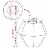 Planter Black 50 x 50 x 40 cm Steel