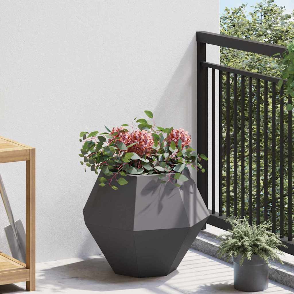 Planter 2 pcs Black 50 x 50 x 40 cm Steel