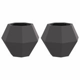 Planter 2 pcs Black 50 x 50 x 40 cm Steel - Front View