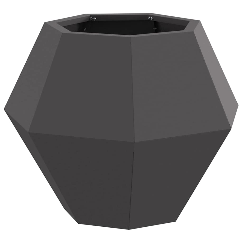 Planter 2 pcs Black 50 x 50 x 40 cm Steel