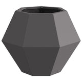 Planter 2 pcs Black 50 x 50 x 40 cm Steel - Rear View