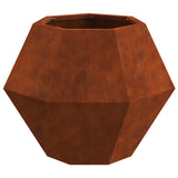 Planter Rusty 50 x 50 x 40 cm Weathering Steel - Rear View