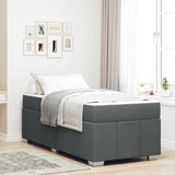 Bed Frame with Mattress Dark Grey 90 x 190 cm Fabric