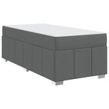 Bed Frame with Mattress Dark Grey 90 x 190 cm Fabric