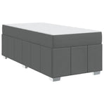 Bed Frame with Mattress Dark Grey 90 x 190 cm Fabric