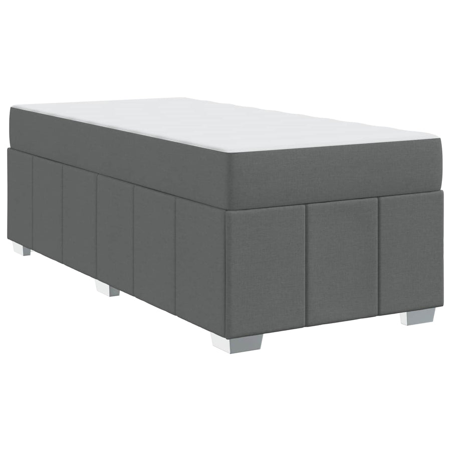 Bed Frame with Mattress Dark Grey 90 x 190 cm Fabric