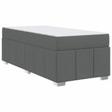 Bed Frame with Mattress Dark Grey 90 x 190 cm Fabric
