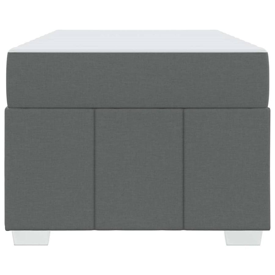 Bed Frame with Mattress Dark Grey 90 x 190 cm Fabric