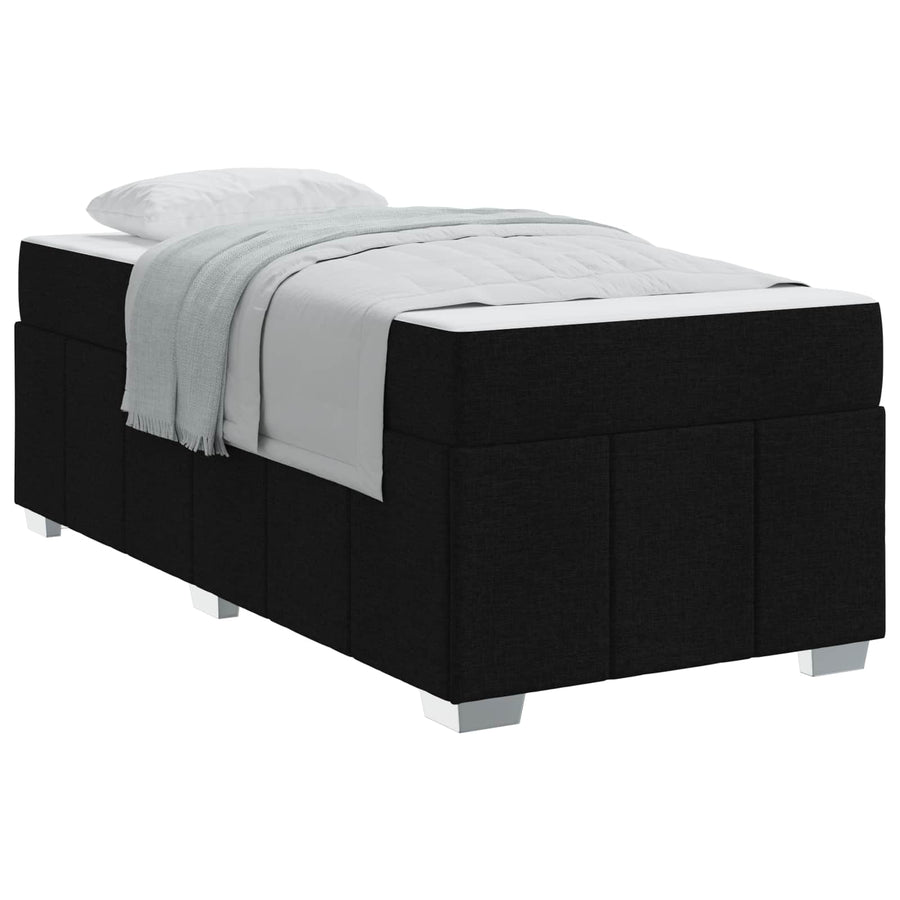 Bed Frame with Mattress Black 90 x 190 cm Fabric