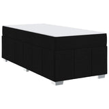 Bed Frame with Mattress Black 90 x 190 cm Fabric - Top-Down View