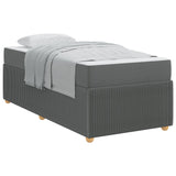Bed Frame with Mattress Dark Grey 90 x 190 cm Fabric