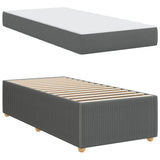 Bed Frame with Mattress Dark Grey 90 x 190 cm Fabric - Rear View