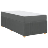 Bed Frame with Mattress Dark Grey 90 x 190 cm Fabric