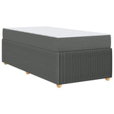 Bed Frame with Mattress Dark Grey 90 x 190 cm Fabric