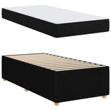 Bed Frame with Mattress Black 90 x 190 cm Fabric - Rear View