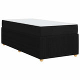 Bed Frame with Mattress Black 90 x 190 cm Fabric