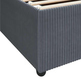 Bed Frame with Mattress Dark grey 90 x 190 cm Velvet - Extra Image