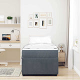 Bed Frame with Mattress Dark grey 90 x 190 cm Velvet - Top-Down View