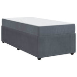 Bed Frame with Mattress Dark grey 90 x 190 cm Velvet - Front View