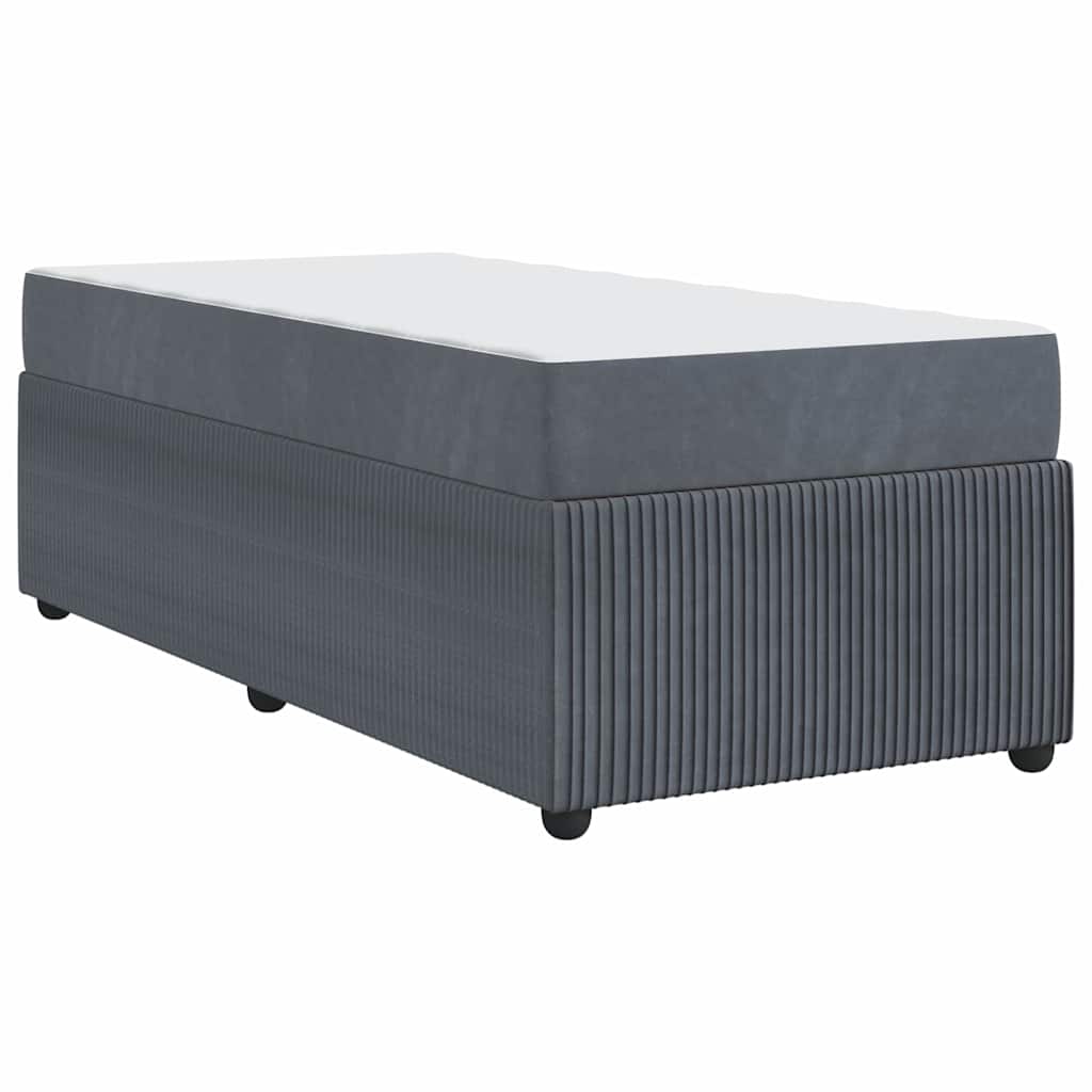 Bed Frame with Mattress Dark Grey 90 x 190 cm Fabric