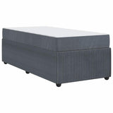 Bed Frame with Mattress Dark Grey 90 x 190 cm Fabric