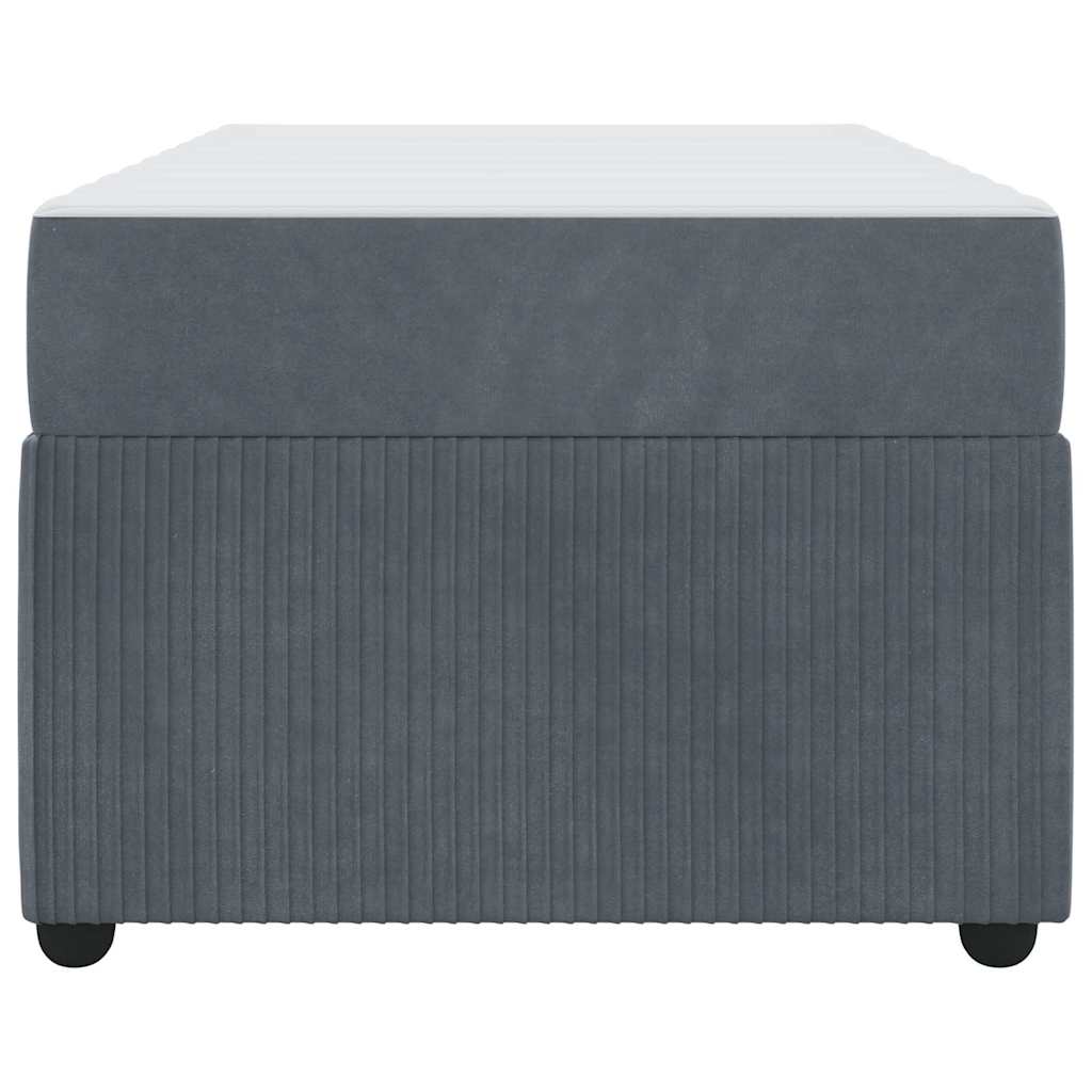 Bed Frame with Mattress Dark grey 90 x 190 cm Velvet