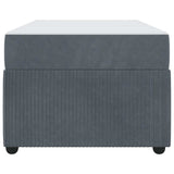 Bed Frame with Mattress Dark grey 90 x 190 cm Velvet - Rear View