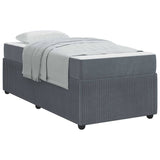 Bed Frame with Mattress Dark grey 90 x 190 cm Velvet - Side View