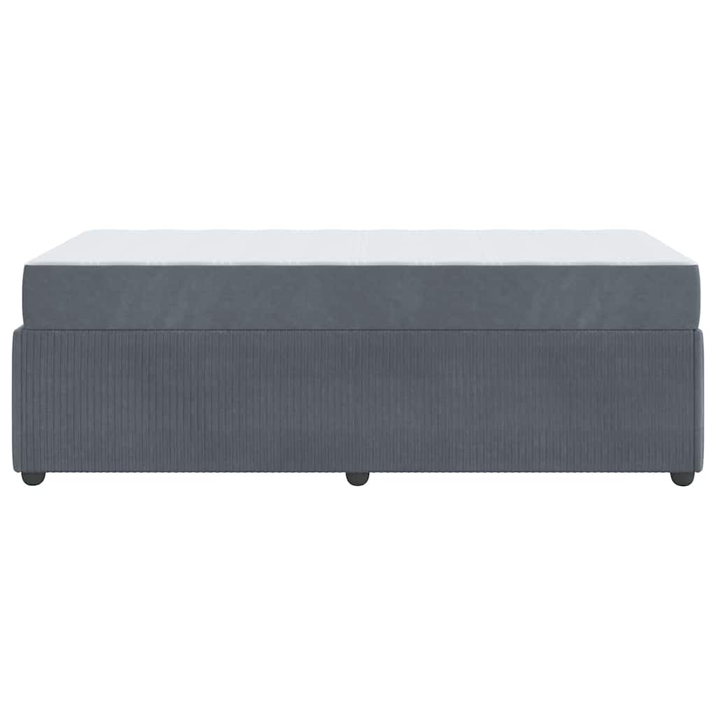 Bed Frame with Mattress Dark Grey 90 x 190 cm Fabric