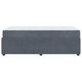 Bed Frame with Mattress Dark grey 90 x 190 cm Velvet - Close-Up Angle