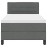 Box Spring Bed Dark Grey and White 107 x 203 cm Fabric - Close-Up Angle