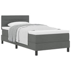 Box Spring Bed Dark Grey and White 107 x 203 cm Fabric
