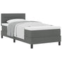 Box Spring Bed Dark Grey and White 107 x 203 cm Fabric