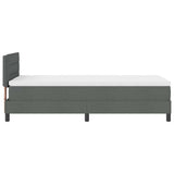 Box Spring Bed Dark Grey and White 107 x 203 cm Fabric