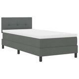 Box Spring Bed Dark Grey and White 107 x 203 cm Fabric - Front View