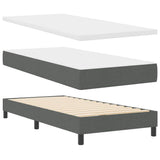 Box Spring Bed Dark Grey and White 107 x 203 cm Fabric