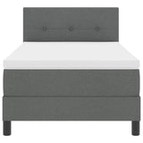 Box Spring Bed Dark Grey and White 107 x 203 cm Fabric
