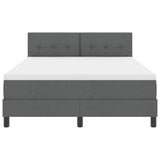 Box Spring Bed Dark Grey and White 137 x 187 cm Fabric - Close-Up Angle