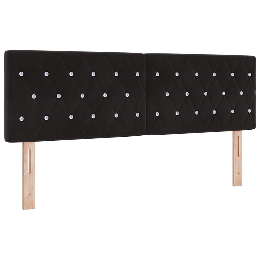 Box Spring Bed Black and White 152 x 203 cm Velvet