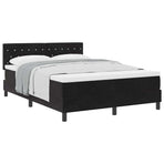 Box Spring Bed Black and White 152 x 203 cm Velvet