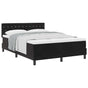 Box Spring Bed Black and White 152 x 203 cm Velvet